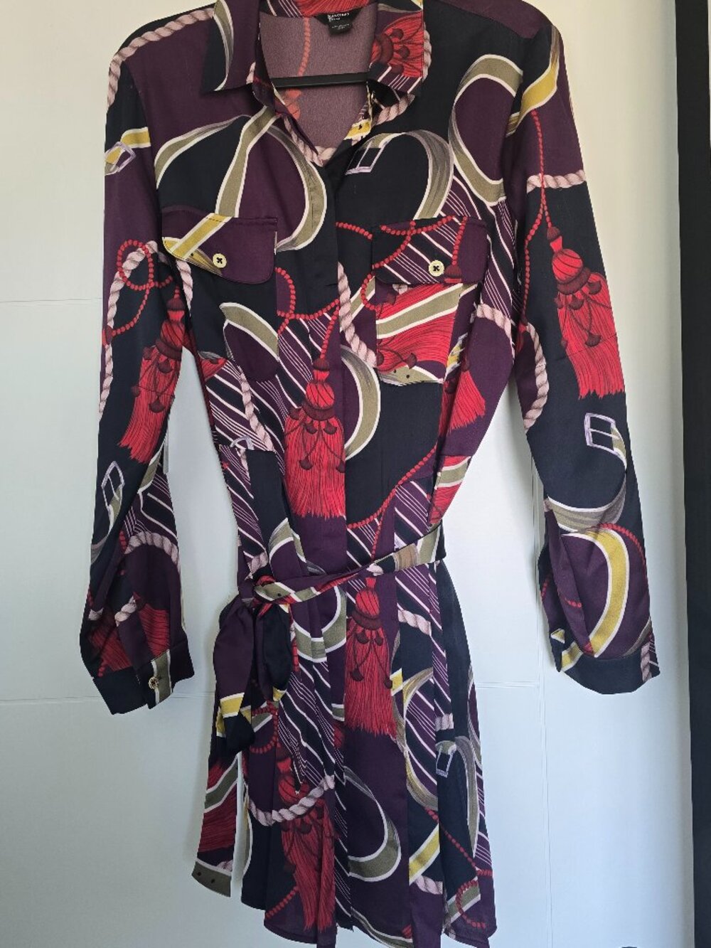 Guess by Marciano Patterned Tunic w/ Pleated Bottom